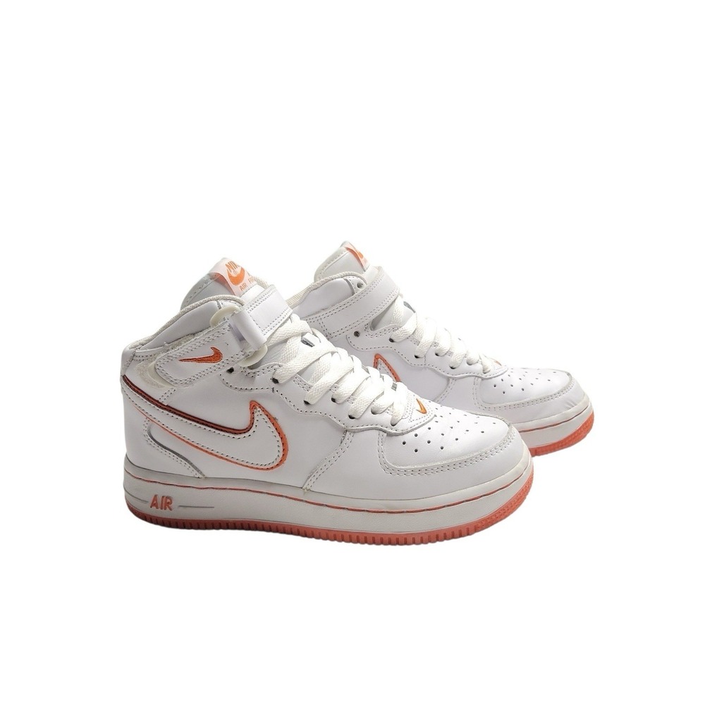 Vintage 2002 DS Nike Air Force 1 Mid Safety Orange white sz 5Y leather shoes